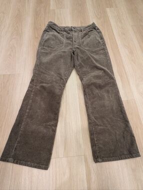 Quince Organic Stretch Corduroy Flare Pants Seaweed Green Size 12